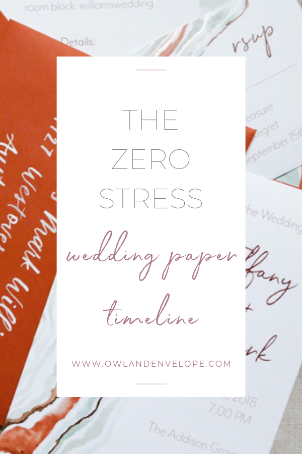 Zero Stress Wedding Paper Timeline