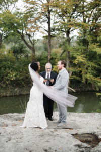 Couple saying vows at McKinney Falls