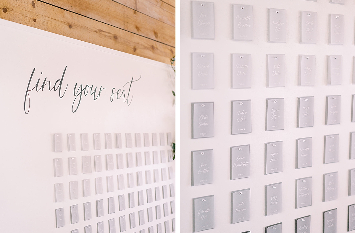 Ombre Escort Wall | Statement Seating Chart Inspiration for Wedding Day | Owl & Envelope | Custom Wedding Signage in Austin, TX | seating chart, escort wall, wedding day signage | via owlandenvelope.com