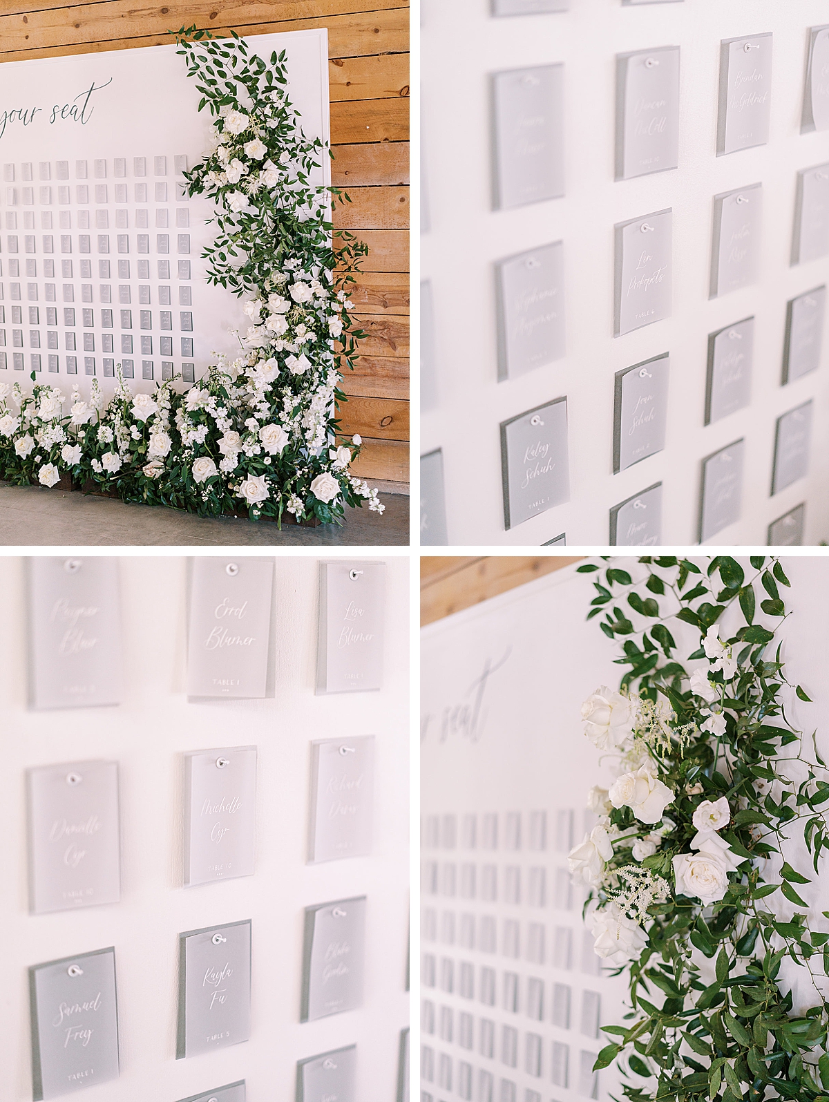 Ombre Escort Wall | Statement Seating Chart Inspiration for Wedding Day | Owl & Envelope | Custom Wedding Signage in Austin, TX | seating chart, escort wall, wedding day signage | via owlandenvelope.com